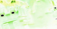 a green painting with black dots on it